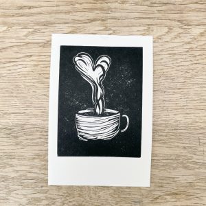 Linogravure Café Addict